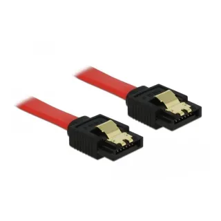 Delock Câble SATA3 rouge, clip, 10 cm