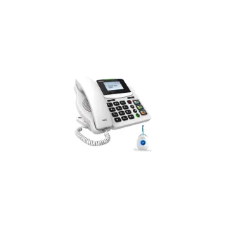 Akuvox Téléphone de bureau HCP-R15P incl. avec émetteur dappel durgence Blanc