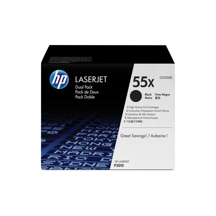 HP Toner Nr. 55X (CE255XD) Black (paquet de 2)