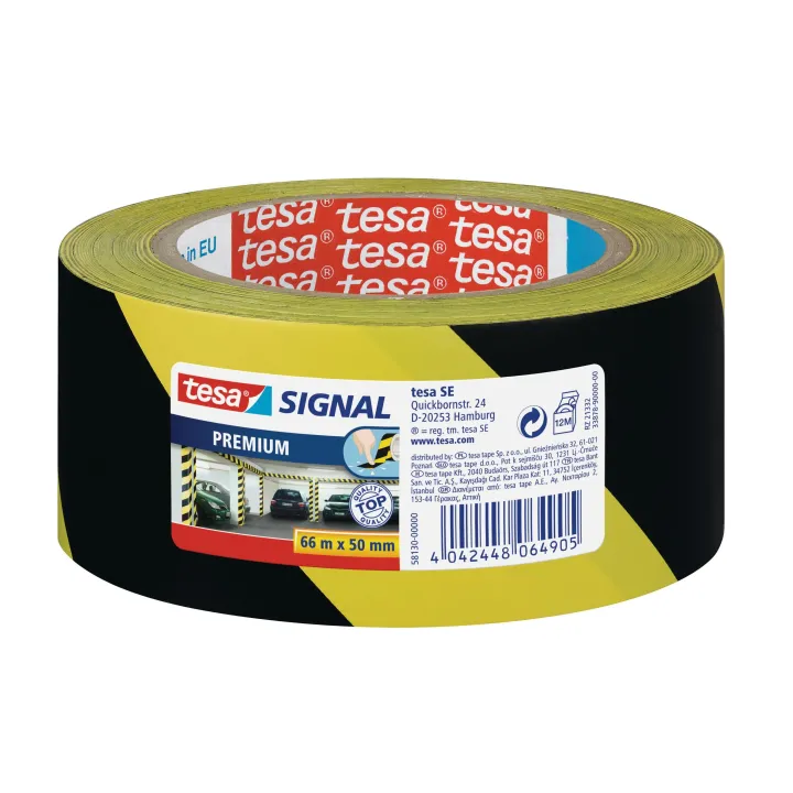 tesa Ruban de délimitation Signal 66 mx 50 mm Noir-Jaune