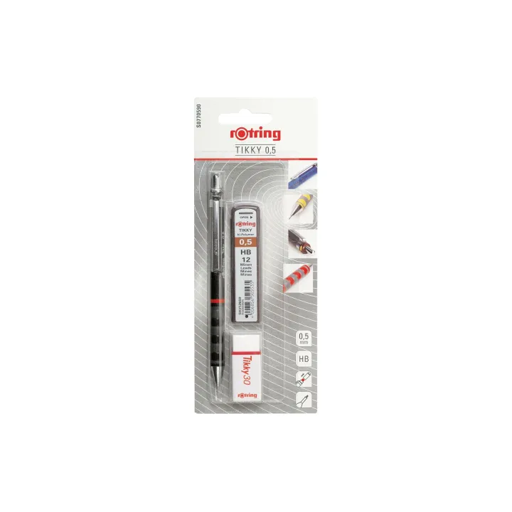 Rotring Porte-mines Tikky HB, 0.5 mm, boîte de mines incluse