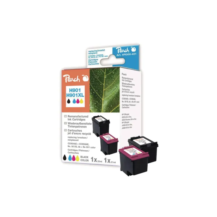 Peach Kits d’encre HP Nr. 901XL (CC654AE-CC656AE) BK, C, M, Y