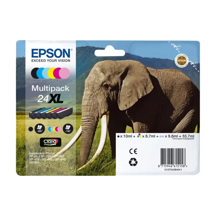 Epson Kits d’encre C13T24384011 BK, C, M, Y