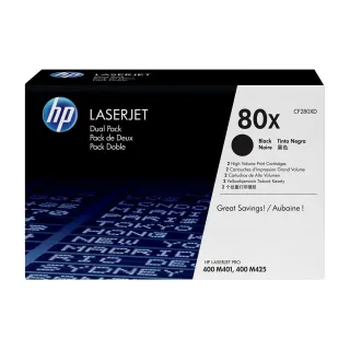 HP Toner Nr. 80X (CF280XD) Black (paquet de 2)