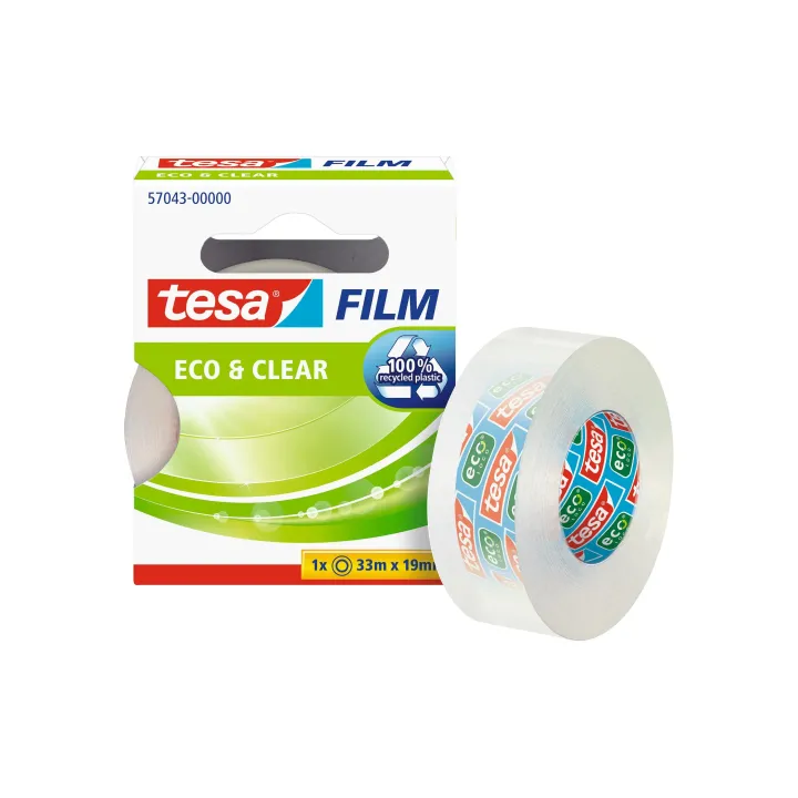 tesa Ruban adhésif Eco&Clear 19 mm x 33 m, Transparent