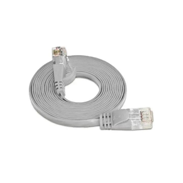 SLIM Câble patch slim RJ-45 - RJ-45, Cat 6, UTP, 1 m, Gris