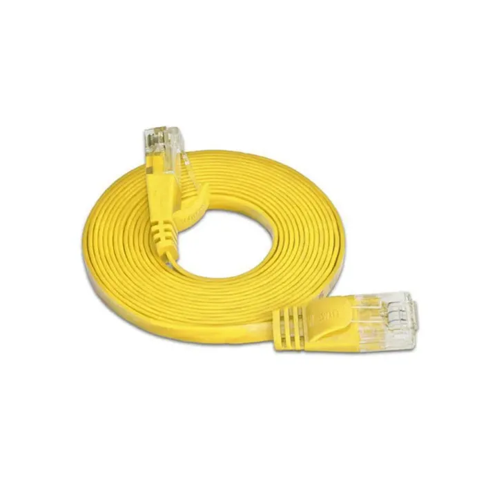 SLIM Câble patch slim RJ-45 - RJ-45, Cat 6, UTP, 15 m, Jaune