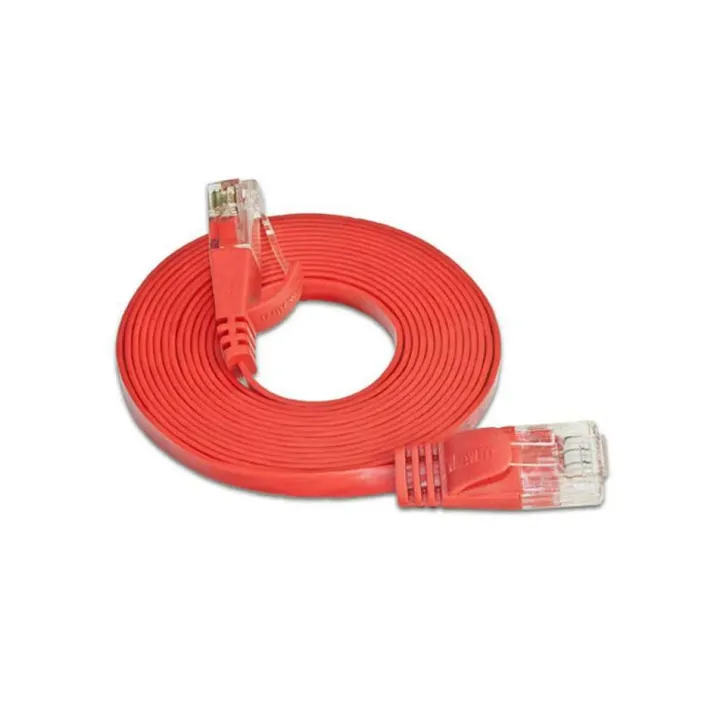 SLIM Câble patch slim RJ-45 - RJ-45, Cat 6, UTP, 7.5 m, Rouge