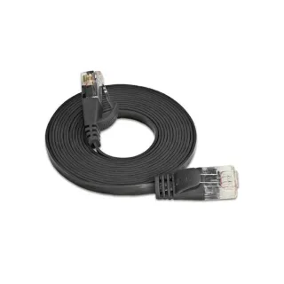 SLIM Câble patch slim RJ-45 - RJ-45, Cat 6, UTP, 0.1 m, Noir