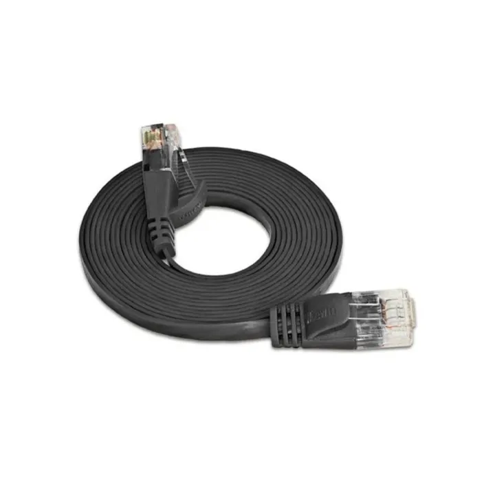 SLIM Câble patch slim RJ-45 - RJ-45, Cat 6, UTP, 0.1 m, Noir