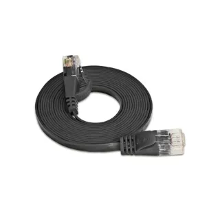 SLIM Câble patch slim RJ-45 - RJ-45, Cat 6, UTP, 15 m, Noir