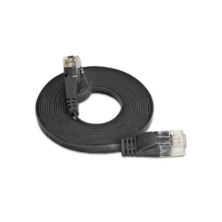 SLIM Câble patch slim RJ-45 - RJ-45, Cat 6, UTP, 20 m, Noir