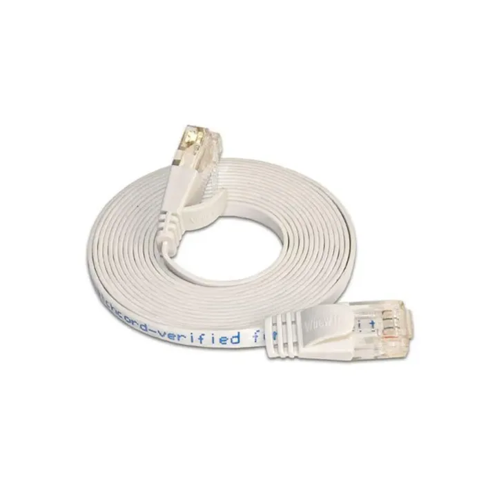 SLIM Câble patch slim RJ-45 - RJ-45, Cat 6, UTP, 0.75 m, Blanc