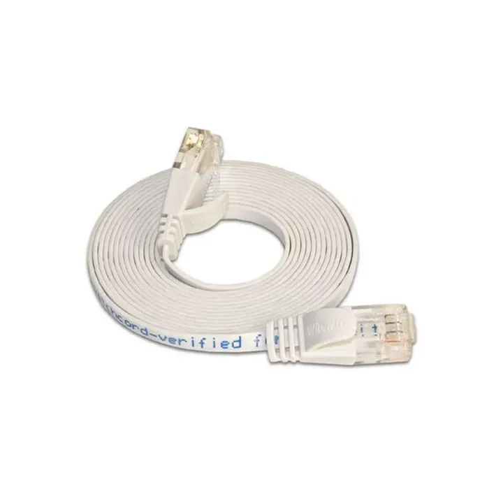 SLIM Câble patch slim RJ-45 - RJ-45, Cat 6, UTP, 3 m, Blanc