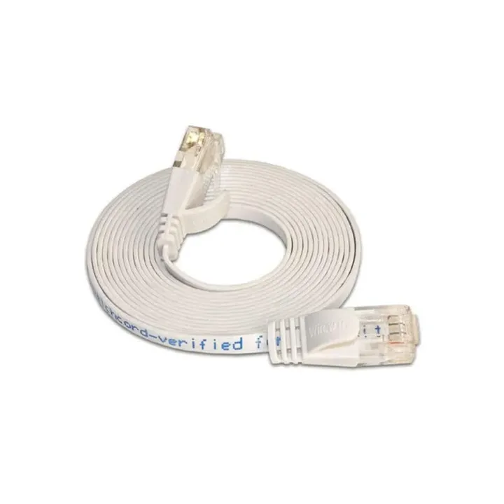 SLIM Câble patch slim RJ-45 - RJ-45, Cat 6, UTP, 5 m, Blanc