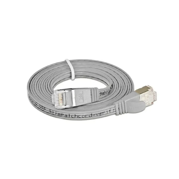 SLIM Câble patch slim RJ-45 - RJ-45, Cat 6, STP, 1 m, Gris