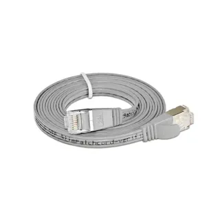 SLIM Câble patch slim RJ-45 - RJ-45, Cat 6, STP, 1.5 m, Gris