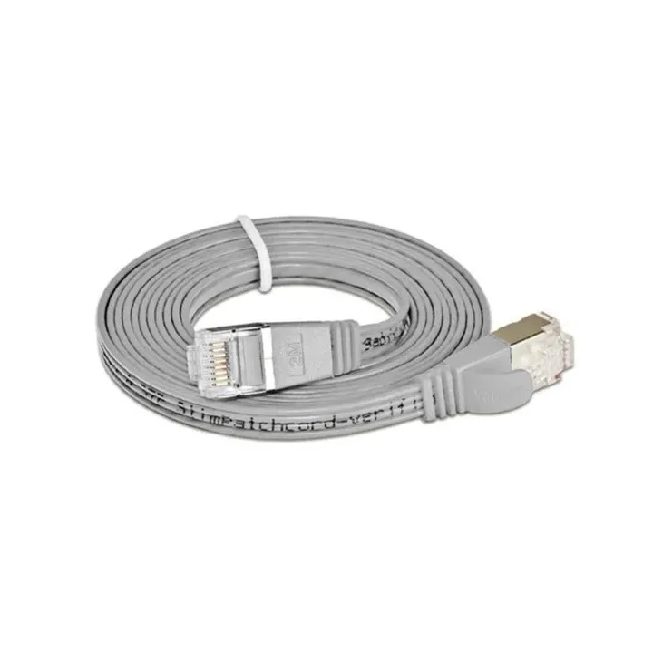 SLIM Câble patch slim RJ-45 - RJ-45, Cat 6, STP, 20 m, Gris