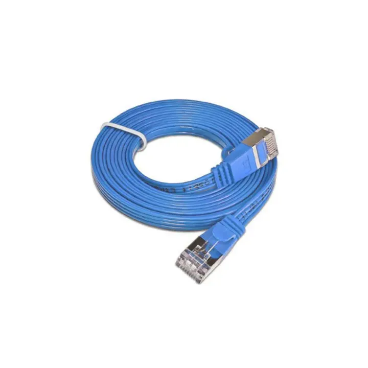 SLIM Câble patch slim RJ-45 - RJ-45, Cat 6, STP, 0.25 m, Bleu