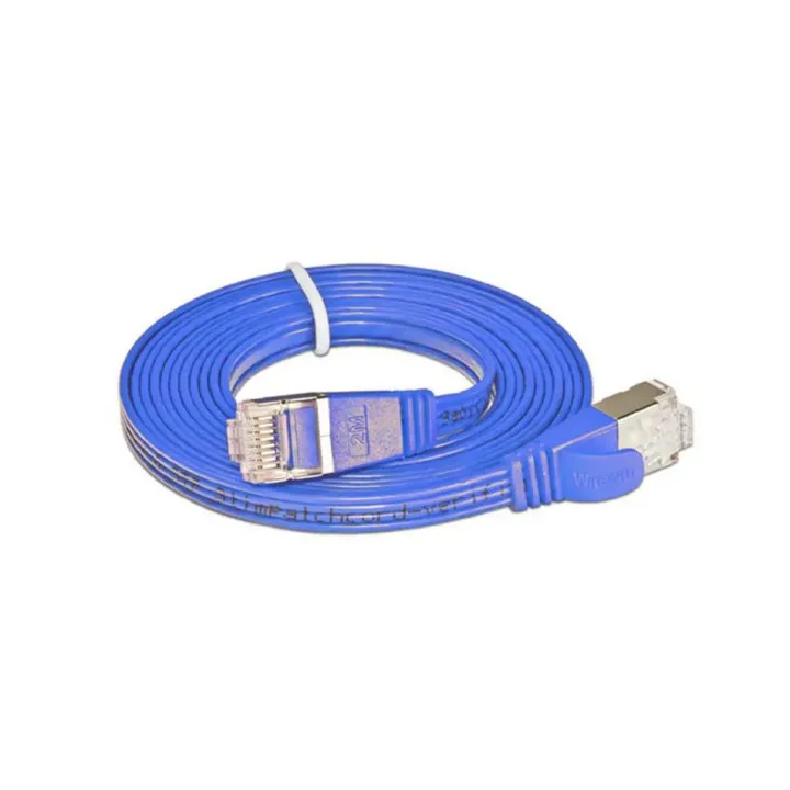 SLIM Câble patch slim RJ-45 - RJ-45, Cat 6, STP, 7.5 m, Bleu