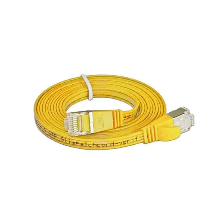 SLIM Câble patch slim RJ-45 - RJ-45, Cat 6, STP, 2 m, Jaune