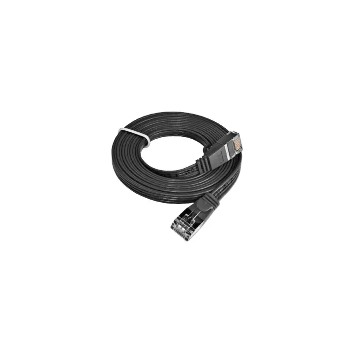 SLIM Câble patch slim RJ-45 - RJ-45, Cat 6, STP, 1 m, Noir