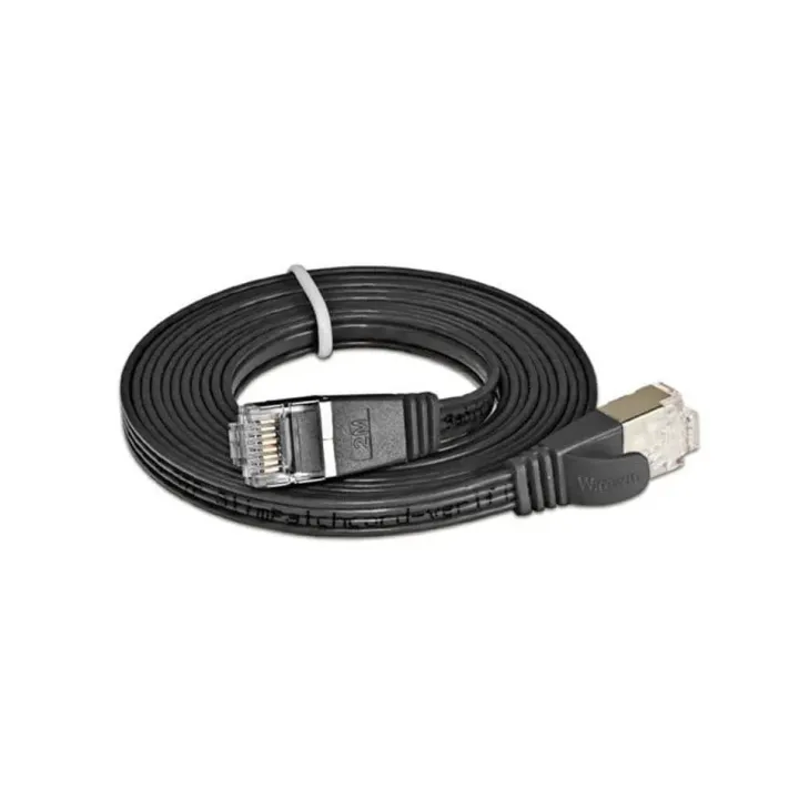 SLIM Câble patch slim RJ-45 - RJ-45, Cat 6, STP, 1.5 m, Noir