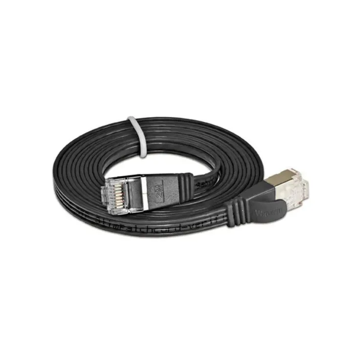 SLIM Câble patch slim RJ-45 - RJ-45, Cat 6, STP, 7.5 m, Noir