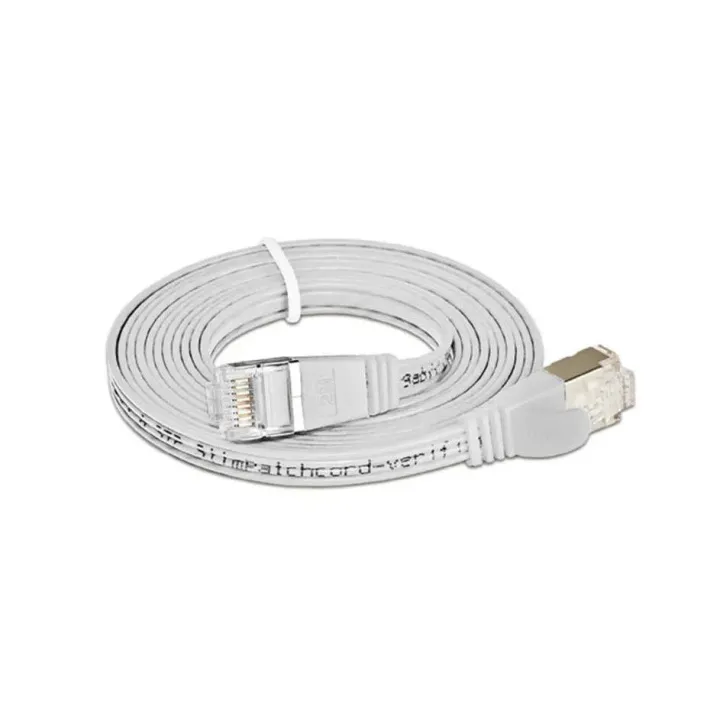 SLIM Câble patch slim RJ-45 - RJ-45, Cat 6, STP, 0.5 m, Blanc