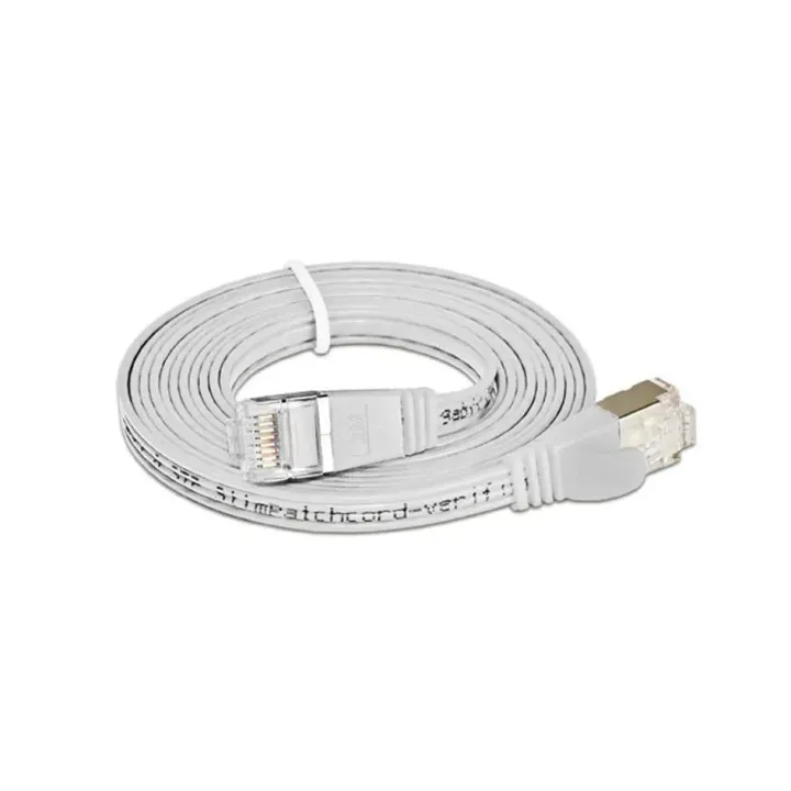 SLIM Câble patch slim RJ-45 - RJ-45, Cat 6, STP, 2 m, Blanc