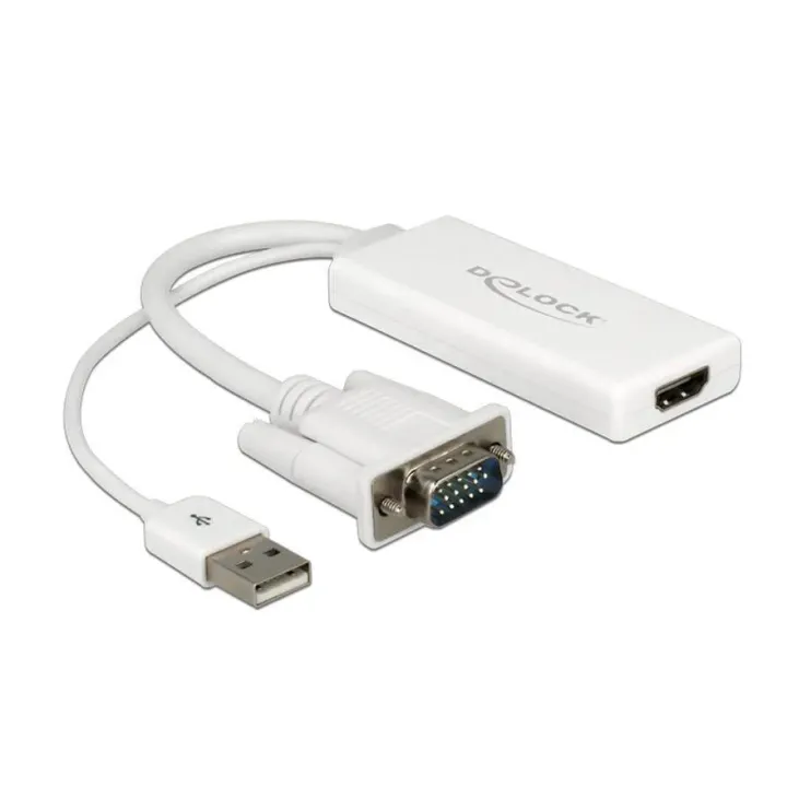 Delock Convertisseur avec audio USB, blanc