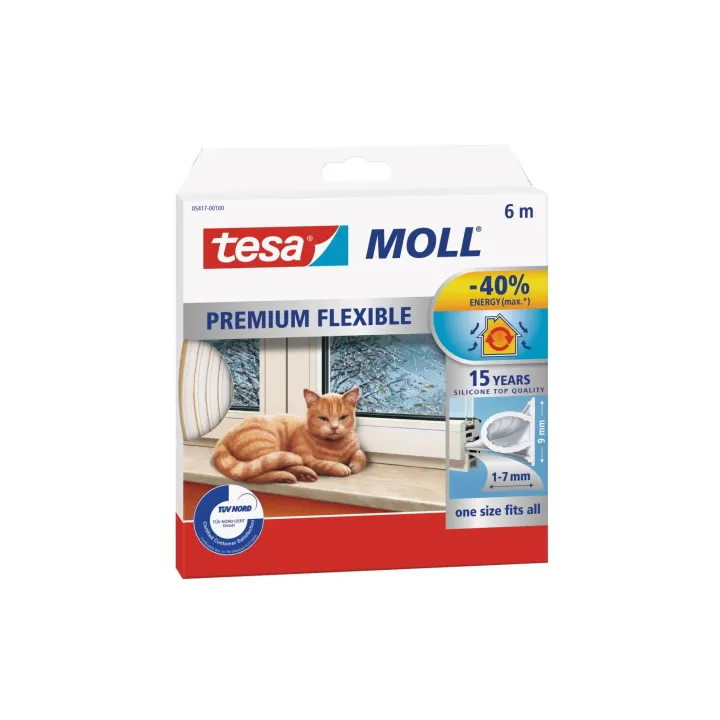 tesa Joint en caoutchouc MOLL Premium Flexible 1 Pièce-s, Blanc