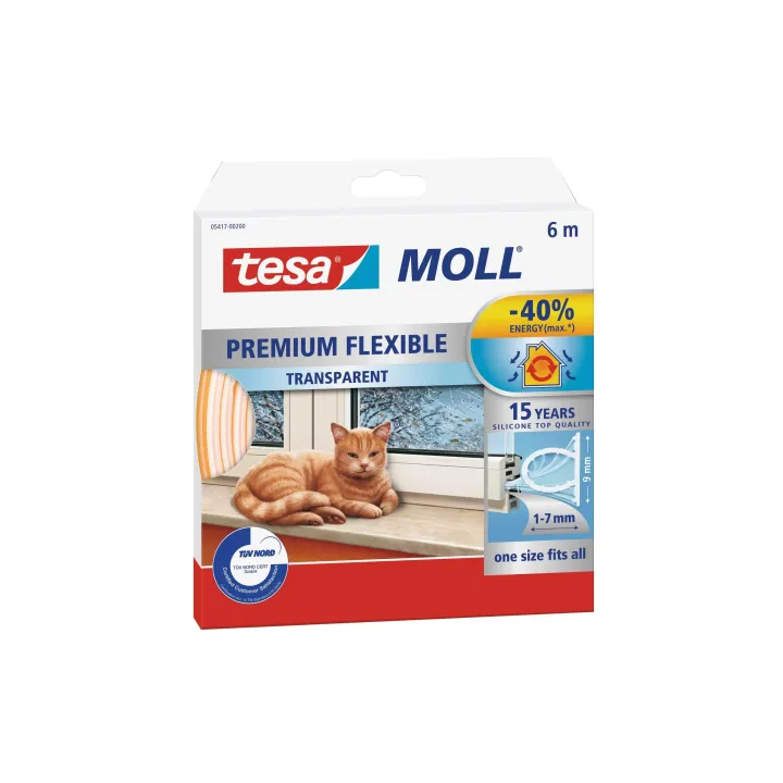 tesa Joint en caoutchouc MOLL Premium Flexible 1 Pièce-s, Transparent