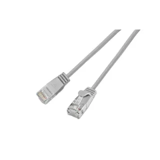 SLIM Câble patch slim RJ-45 - RJ-45, Cat 6, UTP, 0.15 m, Gris