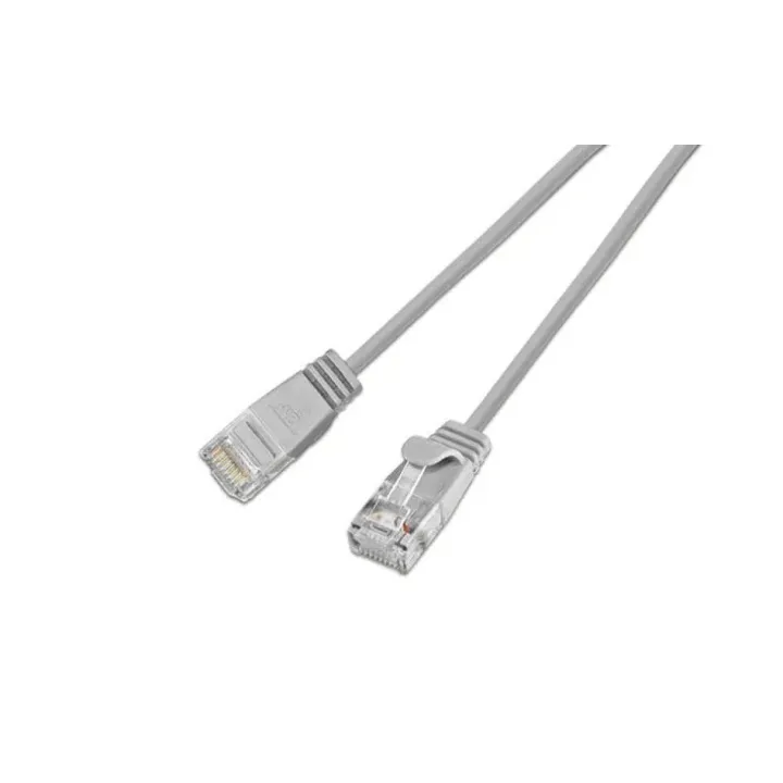 SLIM Câble patch slim RJ-45 - RJ-45, Cat 6, UTP, 0.5 m, Gris