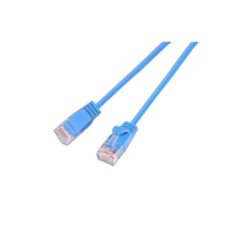 SLIM Câble patch slim RJ-45 - RJ-45, Cat 6, UTP, 0.15 m, Bleu