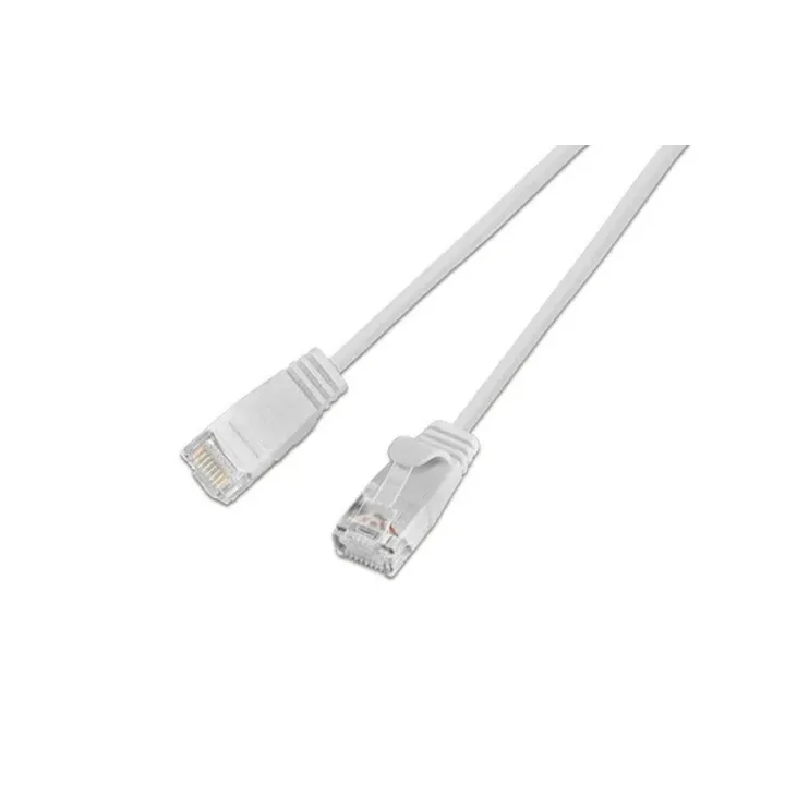 SLIM Câble patch slim RJ-45 - RJ-45, Cat 6, UTP, 0.15 m, Blanc