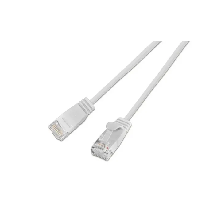 SLIM Câble patch slim RJ-45 - RJ-45, Cat 6, UTP, 0.5 m, Blanc