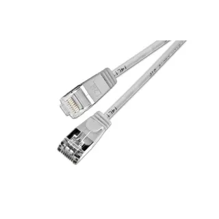 SLIM Câble patch slim RJ-45 - RJ-45, Cat 6, U-FTP, 1 m, Gris