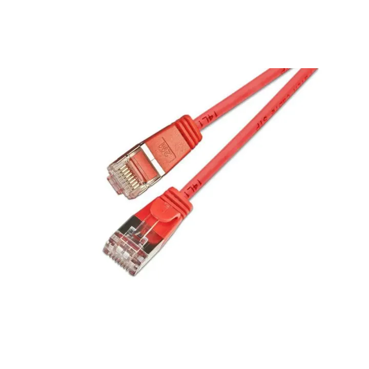 SLIM Câble patch slim RJ-45 - RJ-45, Cat 6, U-FTP, 20 m, Rouge