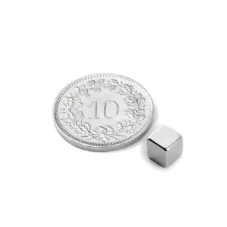 supermagnete Aimant néodyme 10 x 10 x 10 mm dés argentés