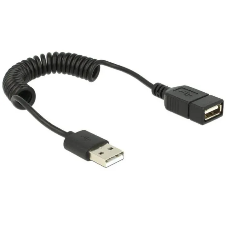 Delock Câble spiralé USB 2.0  USB A - USB A 0.6 m