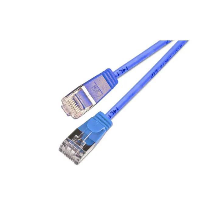 SLIM Câble patch slim RJ-45 - RJ-45, Cat 6, U-FTP, 7.5 m, Bleu