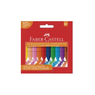 Faber-Castell Crayon gras de couleur Jumbo Grip 12 pièces