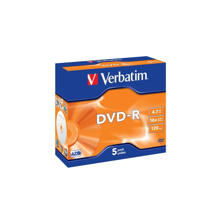 Verbatim DVD-R 4.7 GB, boîte à bijoux (5 Pièce-s)