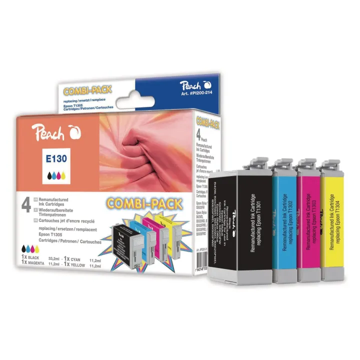 Peach Kits d’encre Epson T1305 BK, C, M, Y