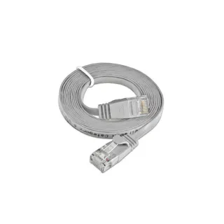 SLIM Câble patch slim RJ-45 - RJ-45, Cat 6, UTP, 0.15 m, Gris