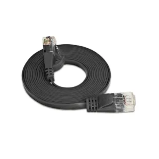 SLIM Câble patch slim RJ-45 - RJ-45, Cat 6, UTP, 0.15 m, Noir