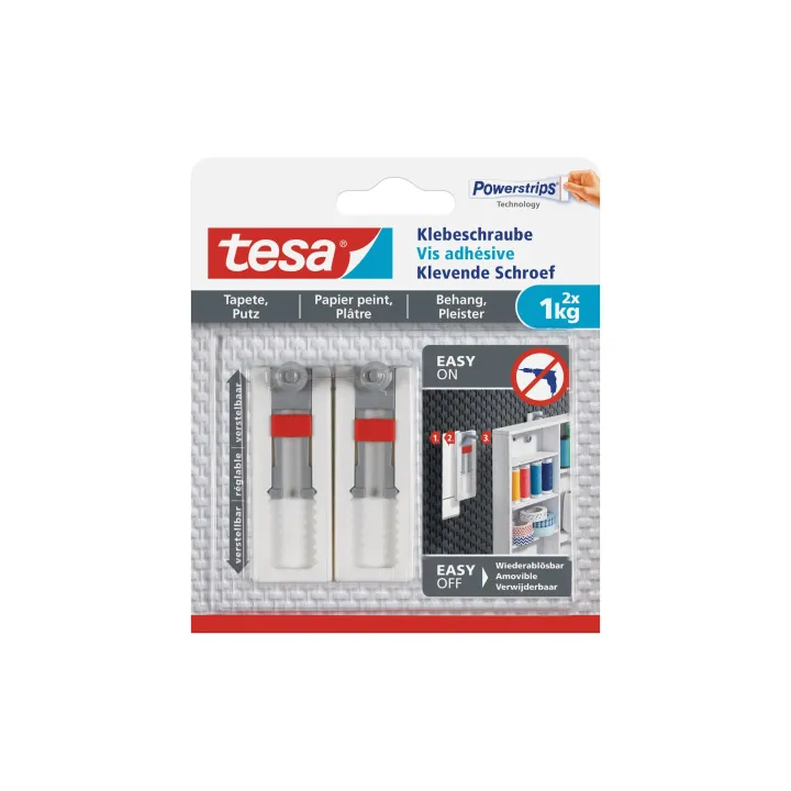 tesa Vis adhésive 1 kg pour papiers peints + enduit, réglable