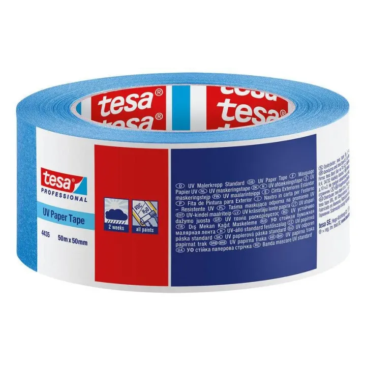 tesa Crêpe de peintre UV 50 mm x 50 m, bleu